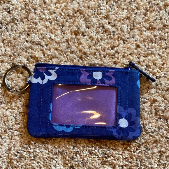 Floral Blue and Pink Coin Pouch - Picture 2 of 3